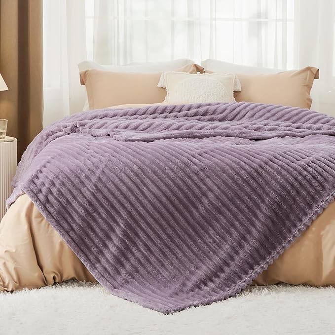 Bedsure GentleSoft Light Purple Fleece Blanket for Couch - Cozy Soft Blankets for Women, Cute Small Throws for Girls, 108x90 Inches