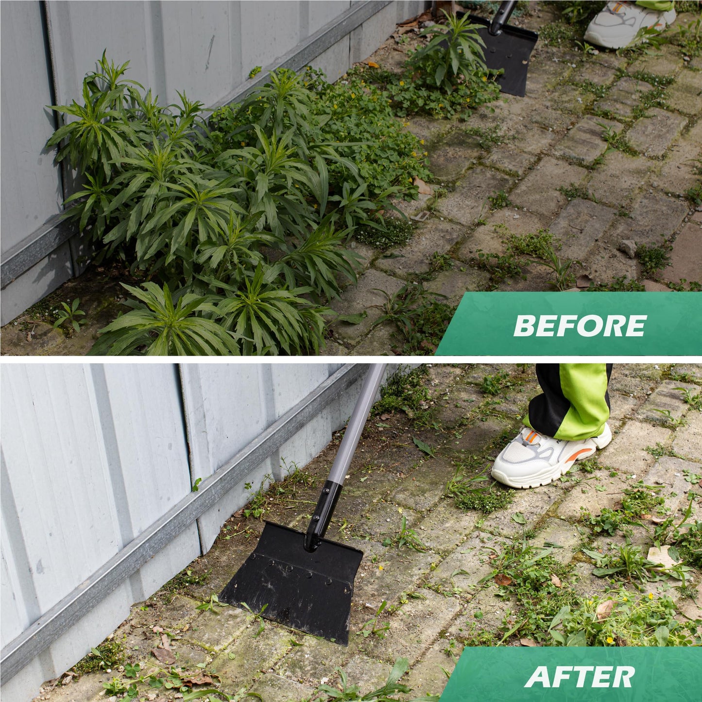 Suchtale Garden Flat Shovel,Floor Scraper, Heavy Duty Multifunctional Outdoor Cleaning Shovel with 54 Adjustable Long Handle, Ideal for Weed Scraper, Lawn Edging,Trenching,Driveway,Sidewalk