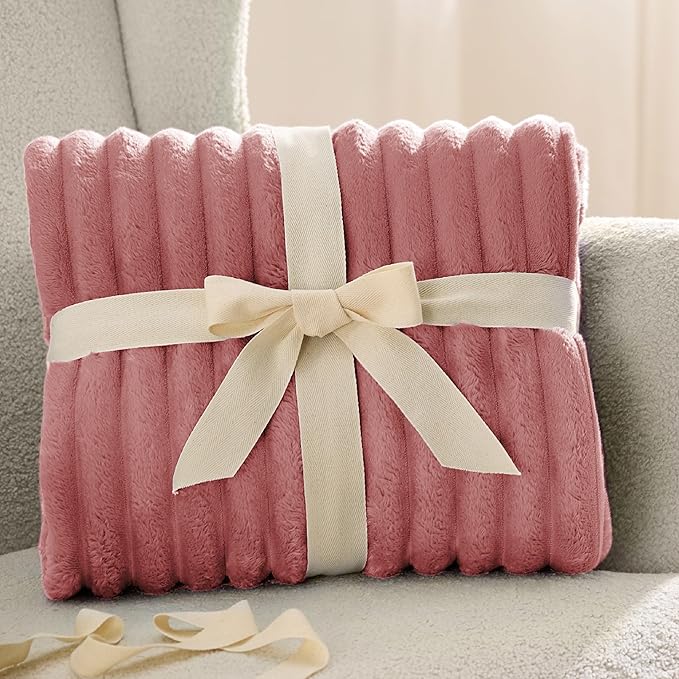 Bedsure GentleSoft Dusty Pink California King Size Blanket for Bed - Cozy Soft Blankets for Women, Cute Small Fleece Throws for Girls, Birthday Gifts for Women, 102x96 Inches
