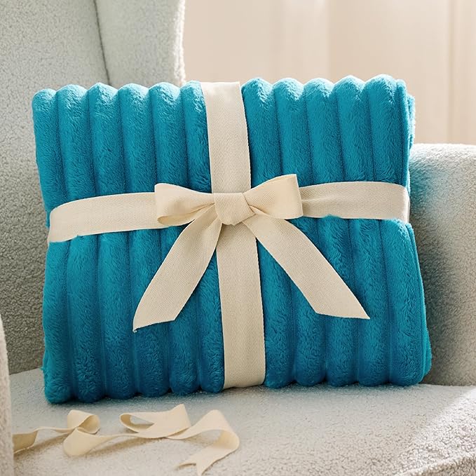 Bedsure GentleSoft Teal Fleece Blanket for Couch - Cozy Soft Blankets for Women, Cute Small Throws for Girls, 50x70 Inches
