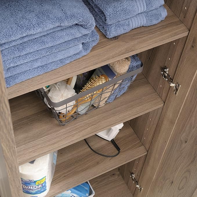 Sauder HomePlus Storage Cabinet/ pantry cabinets, Salt Oak finish