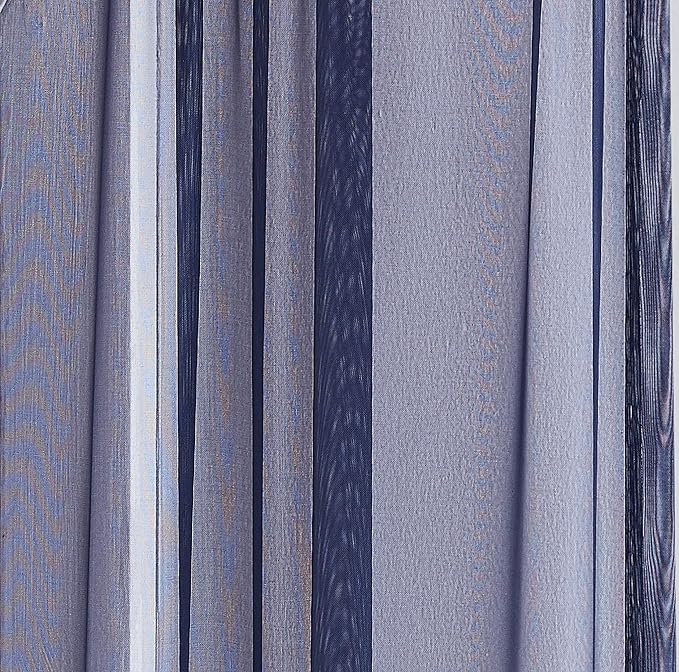 LINENZONE Pair of 2 Rod Pocket Short Window Treatments. Great Farmhouse Style Sheer Curtains for Living Room, Bedroom, Dining Room, Patio or Canopy Bed. (Amazing Sheers - 56" W x 63" L, Blue Navy)
