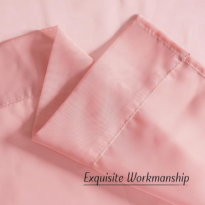 NICETOWN Baby Pink Sheer Curtains 96 Inches Long, Grommet Airy & Lightweight Window Treatments Translucent Elegant Drapes for Living Room/Bedroom, W54 x L96, 2 Panels