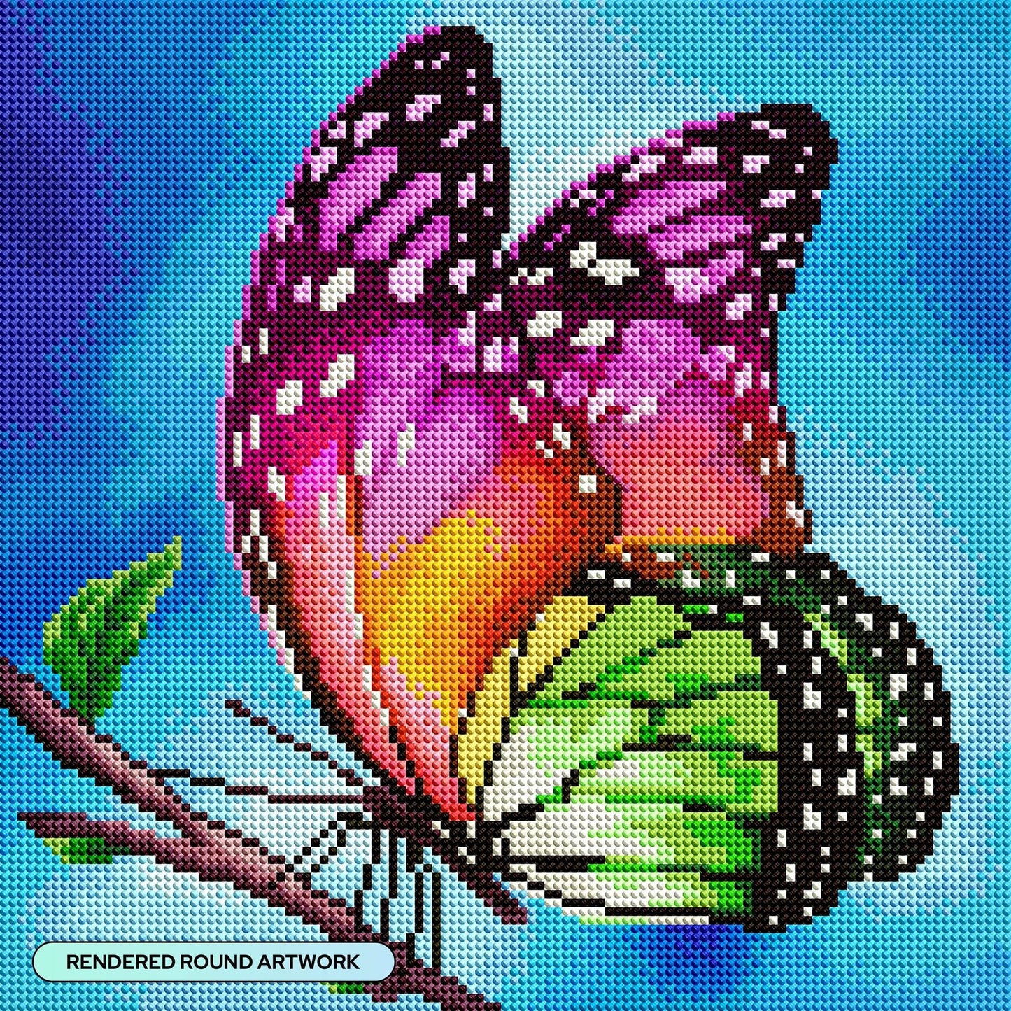 DIAMOND ART CLUB Watercolor Butterfly Diamond Painting Kit, Fun DIY Crafts for Adults, Round Diamond Art Canvas, 13" x 13"" (32.8 cm x 32.8 cm)"