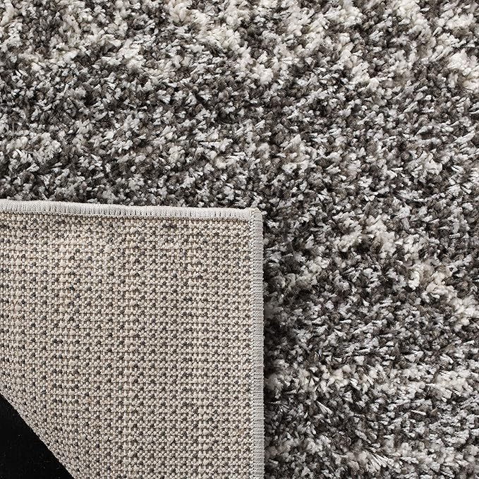 SAFAVIEH Arizona Shag Collection Area Rug - 6'7" Square, Brown & Ivory, Moroccan Design, Non-Shedding & Easy Care, 1.6-inch Thick Ideal for High Traffic Areas in Living Room, Bedroom (ASG741B)