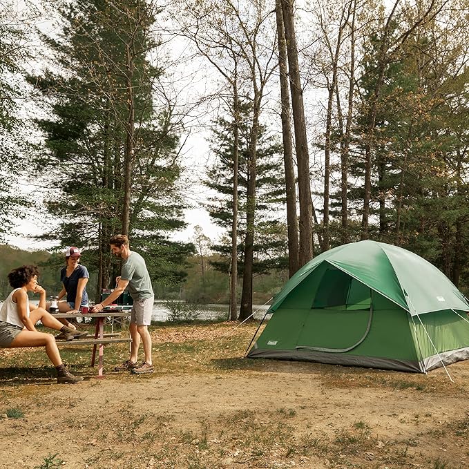 Coleman Sundome Camping Tent with Rainfly, 2/3/4/6 Person Tent Sets Up in 10 Mins, Weatherproof Shelter for Camping, Festivals, Backyard, Sleepovers, & More